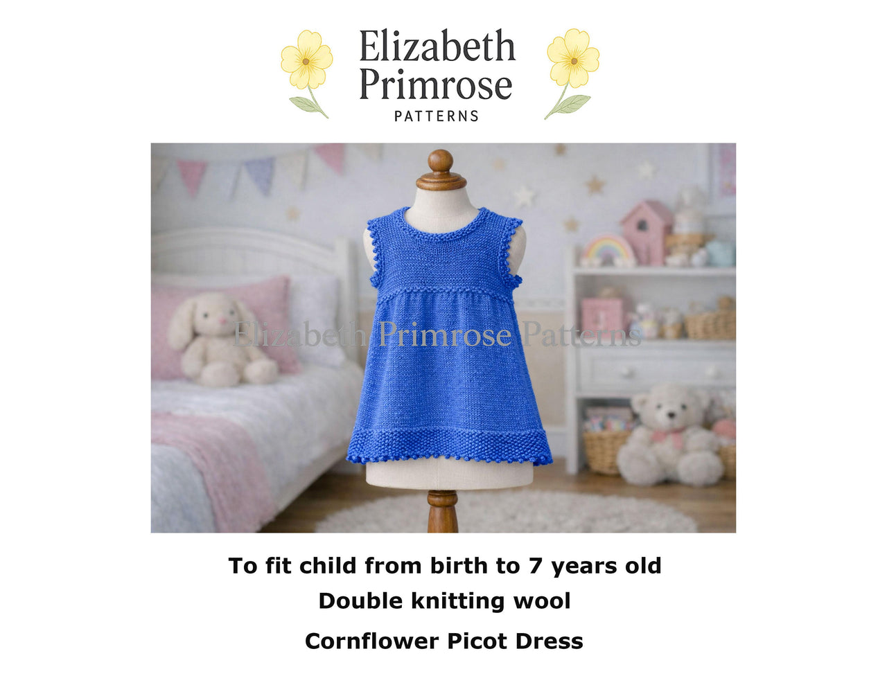 Cornflower Picot Dress P142