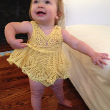 Baby Girl Sundress with Attached Romper