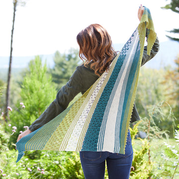 Lace Colorwork Shawl in Valley Yarns Huntington - 828 - Downloadable PDF