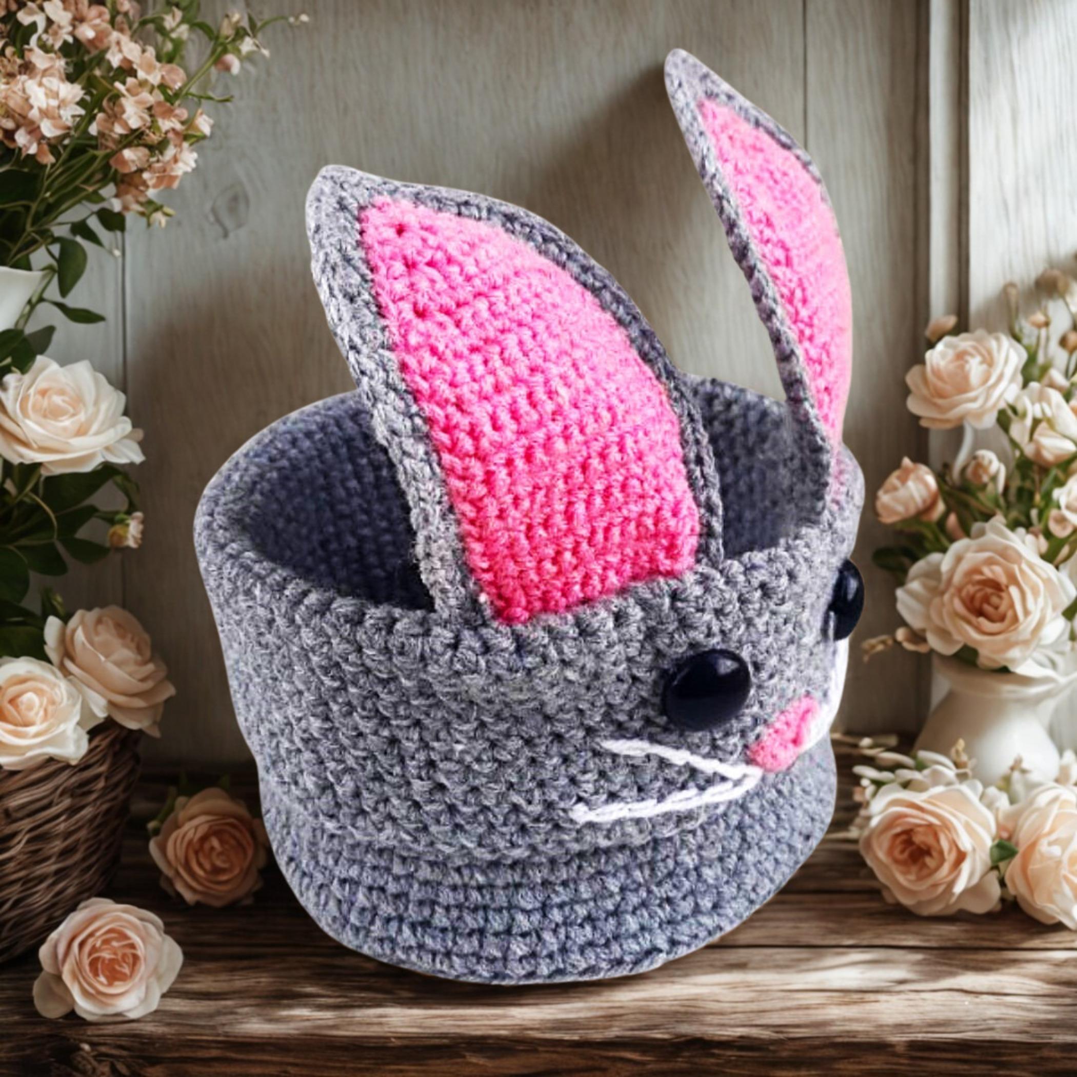 Bunny Easter Basket Crochet Pattern: Kids Storage, Candy Box (PDF Pattern)