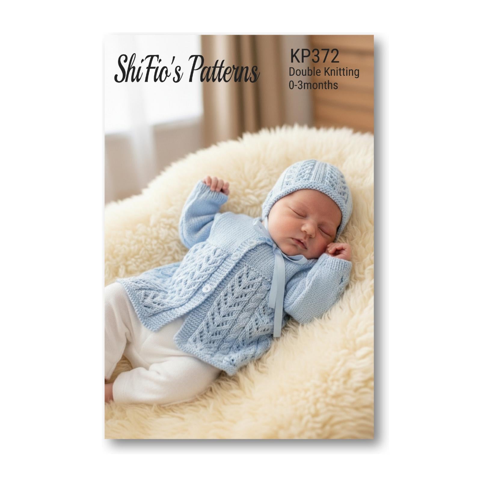 Baby Jacket & Hat Knitting Pattern UK & USA Terms #372