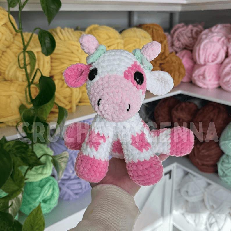 Sitting Strawberry Cow