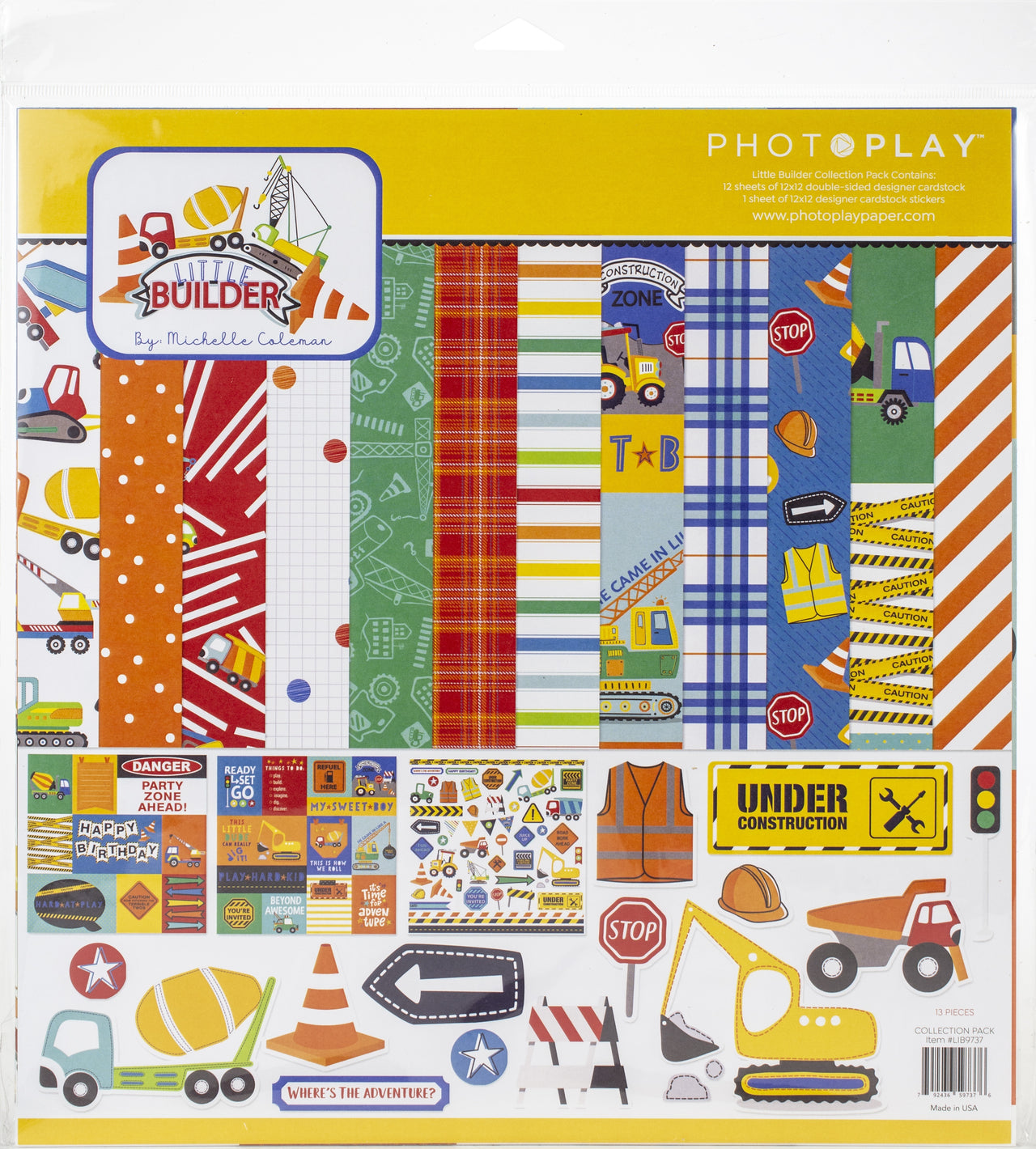 Photoplay Paper PhotoPlay Collection Pack 12"X12" - Little Builder