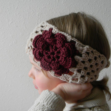 Rose granny square headband