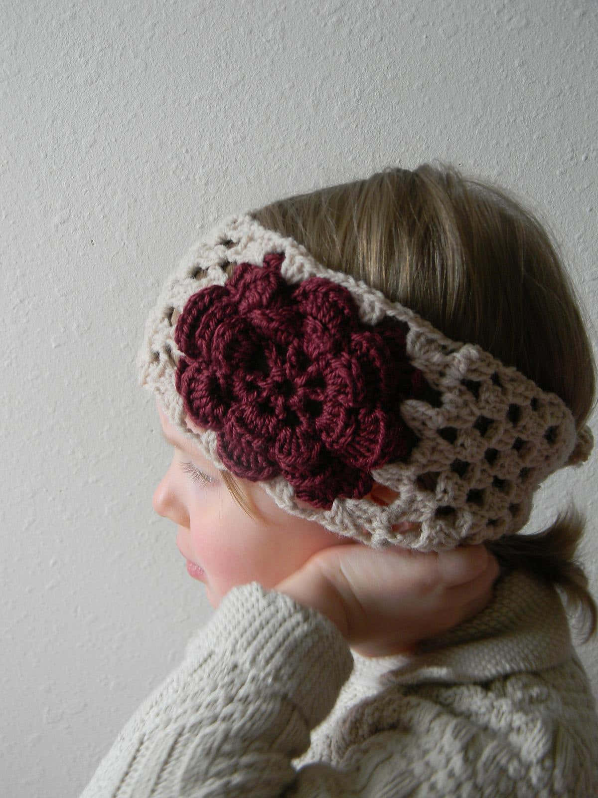 Rose granny square headband