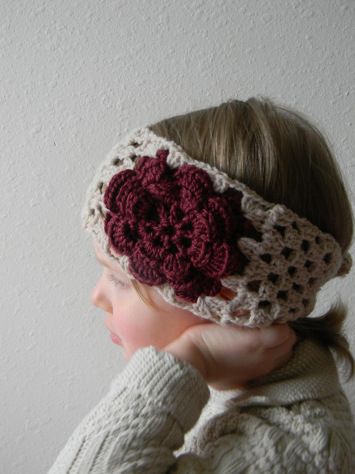 Rose granny square headband