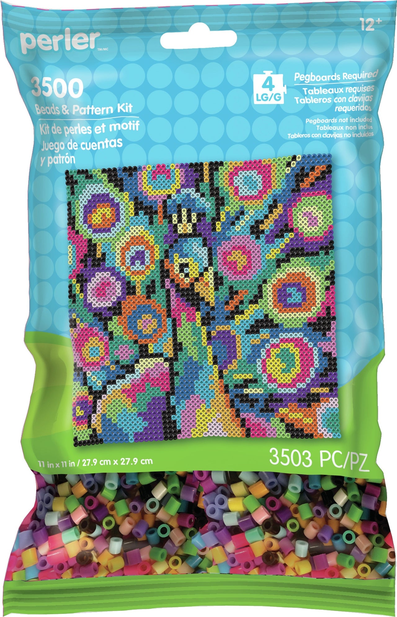 Perler Pattern Bag - Rainbow Peacock