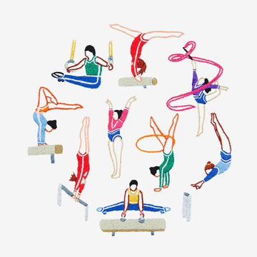 DMC Gymnasticts Embroidery Pattern - PAT2072 - Downloadable PDF