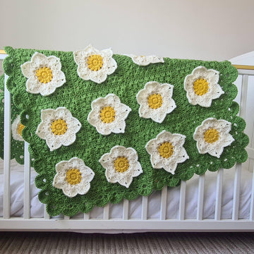 White Waterlily Baby Blanket Afghan