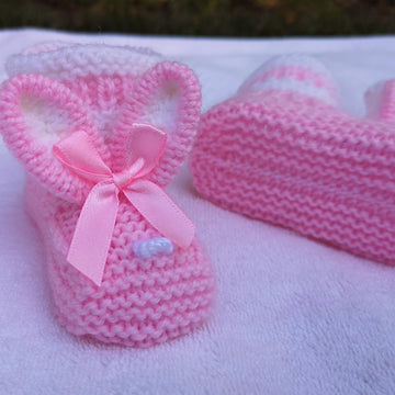 PINK Bunny Baby Booties