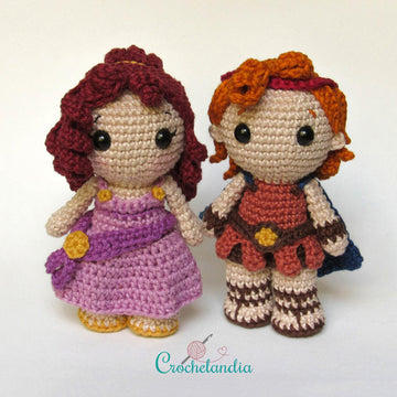 Hercules and Megara amigurumi dolls - crochet patterns by Crochelandia