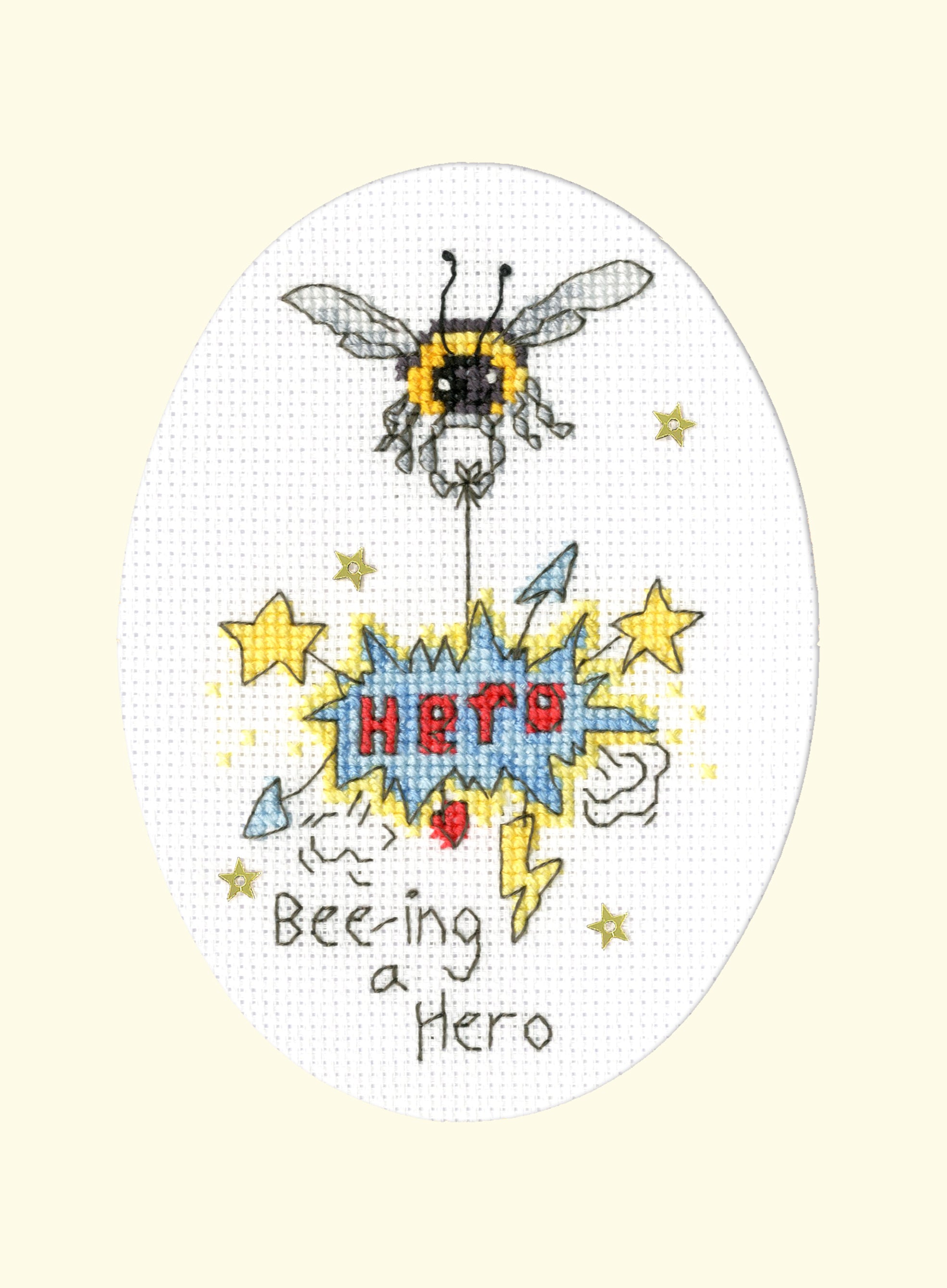 Bothy Threads Bee-ing A Hero by Eleanor Teasdale Cross Stitch Kit - 9 x 13cm