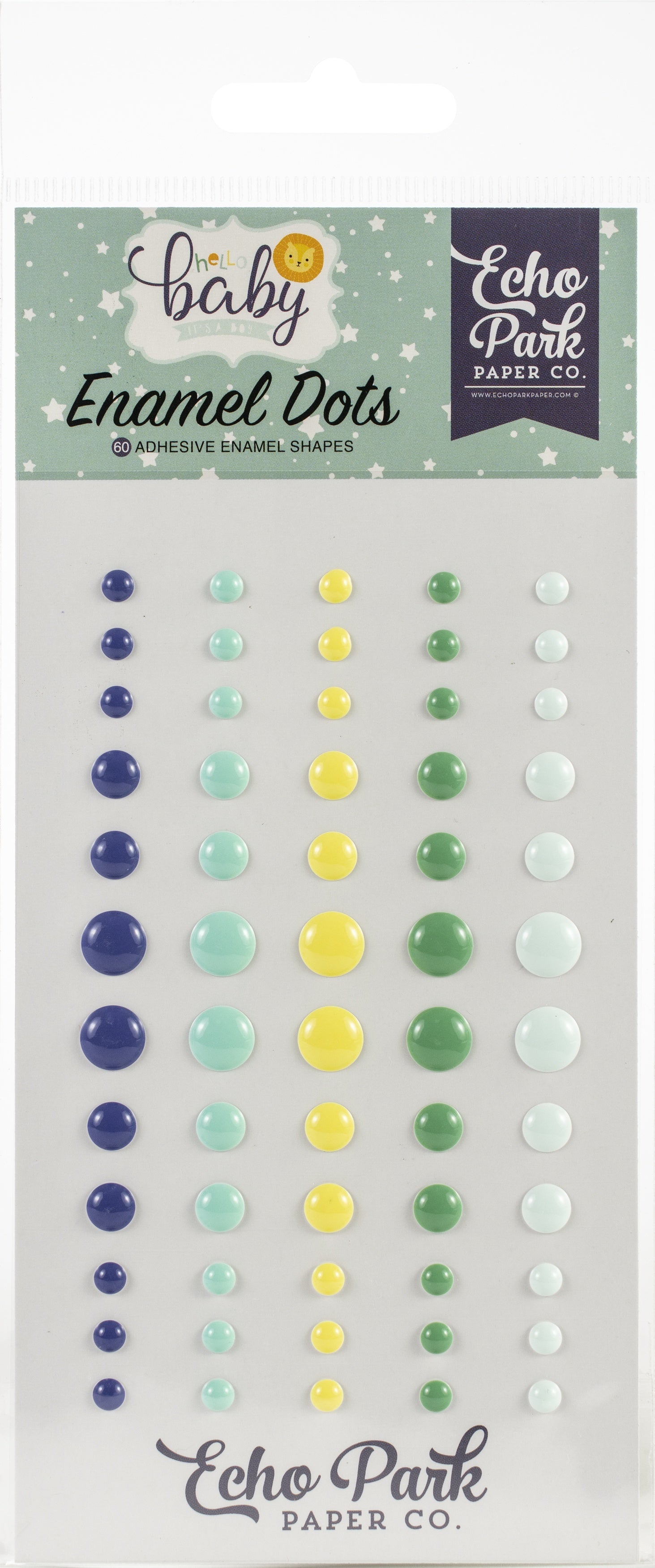 Echo Park Paper Echo Park Adhesive Enamel Dots 60/Pkg - Hello Baby Boy