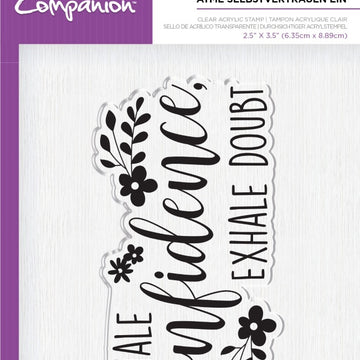 Crafter's Companion Clear Acrylic Quirky Stamp 2.5"X3.5" - Inhale Confidence