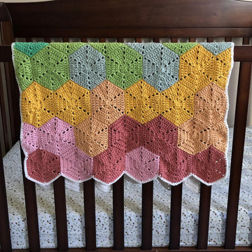 Rainbow Fade Hexagon Blanket