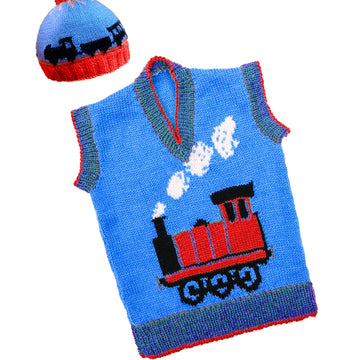 Steam-train sweater & hat