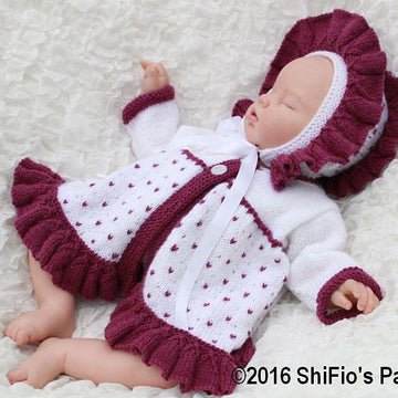 Knitting pattern baby jacket and hat  #340
