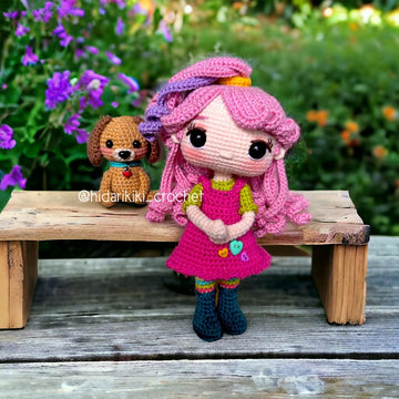 Valentina Amigurumi Crochet Pattern – Doll with Cute Doggy “Love” (PDF)
