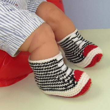 Baby Stripe Basketball Booties