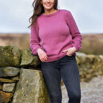 Coleen Women's Textured Sleeve Jumper By Sarah Hatton in West Yorkshire Spinners - WYS1000271 - Downloadable PDF