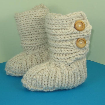 Super Chunky Two Button All Rib TV Slipper Boots