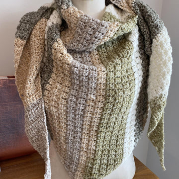Pebble Beach Side to Side Shawl DK Harvest