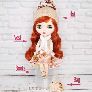 Boho style outfit for Blythe doll