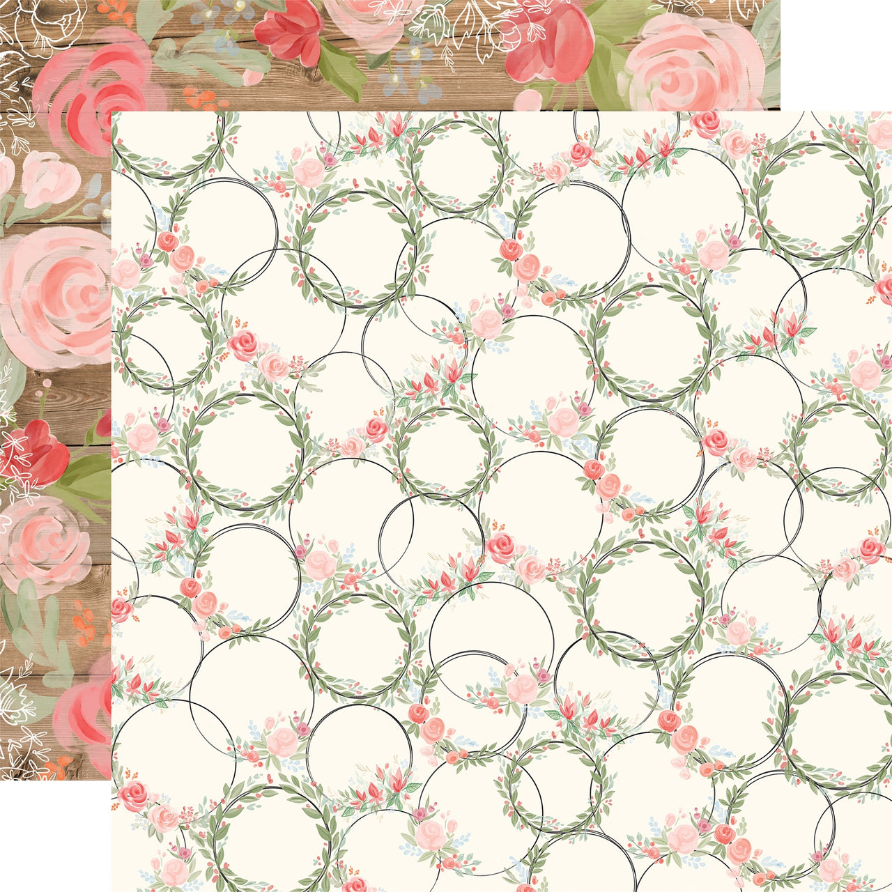 Echo Park Paper Farmhouse Market Double-Sided Cardstock 12"X12" 25/Pkg - Wreaths