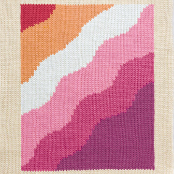 Waves knitting multicolored Chart