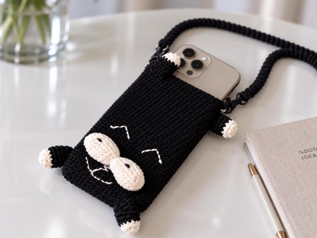 Crochet Phone Bag Pattern, Crossbody Phone Pouch PDF T6
