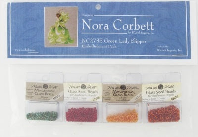 Nora Corbett Green Lady Slipper Orchid Party Embellishment Pack