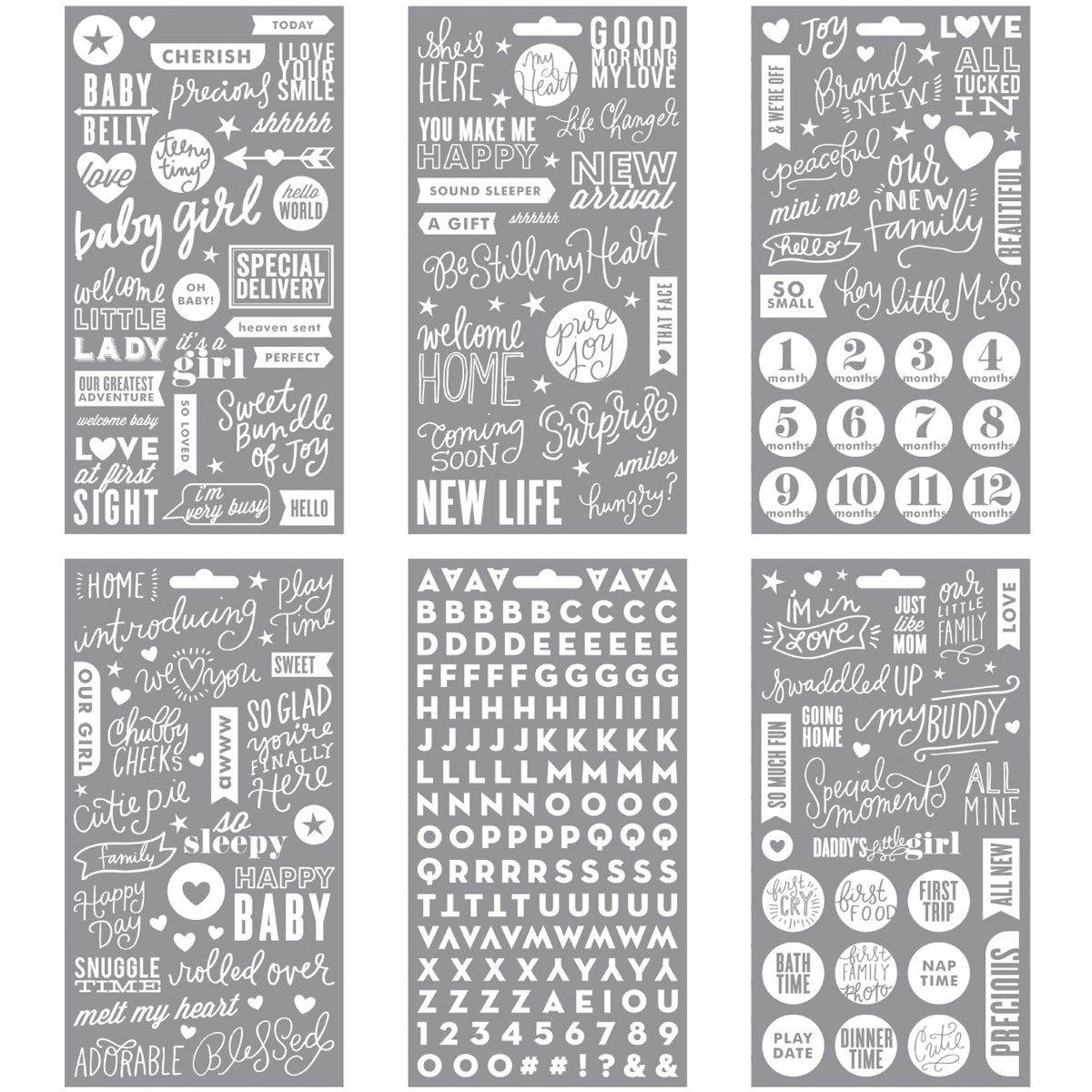 Pocket Pages Clear Stickers 6/Pkg - Baby Girl