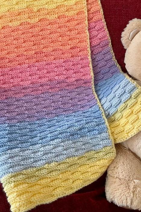 Rainbow Waves Baby Blanket Crochet Pattern – Mandala Baby Acre Woods
