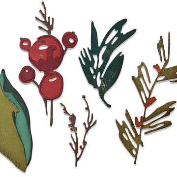 Sizzix Thinlits Dies By Tim Holtz 9/Pkg - Holiday Brushstroke