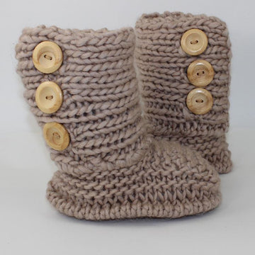 3 Button Childrens Slipper Boots