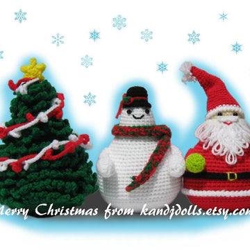 Santa Claus, Snowman and Christmas Tree Amigurumi Crochet Pattern
