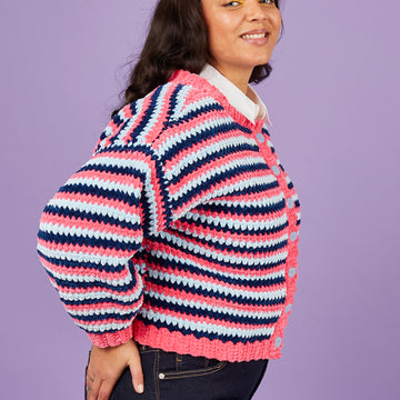 Laid Back Bomber - Free Jacket Crochet Pattern for Women in Paintbox Yarns Chenille by Paintbox Yarns