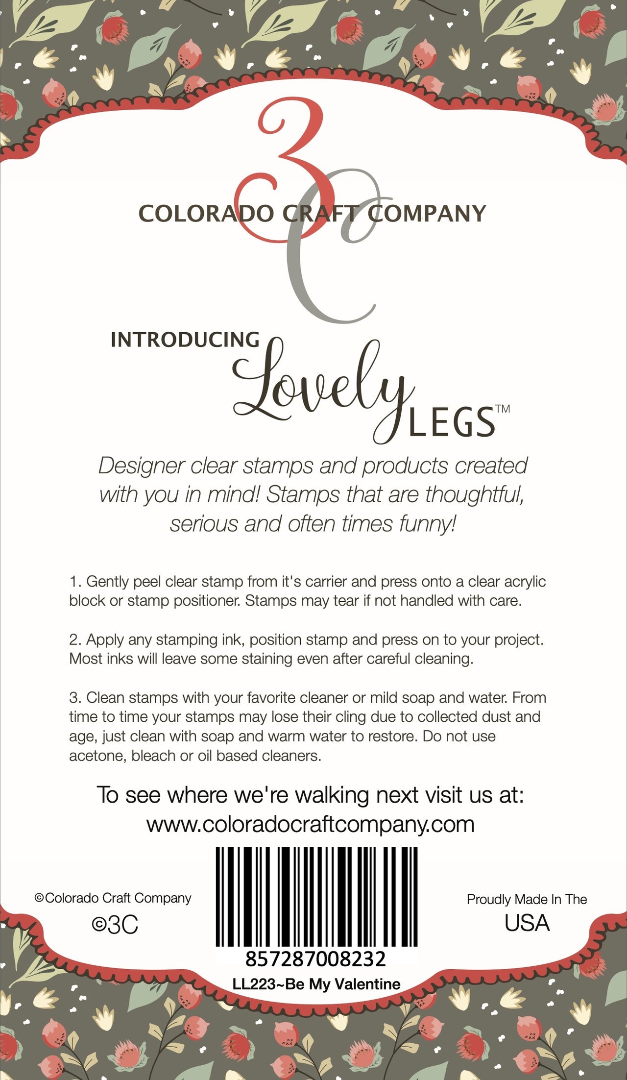 Colorado Craft Company Clear Stamps 4"X6" - Be My Valentine-Lovely Legs