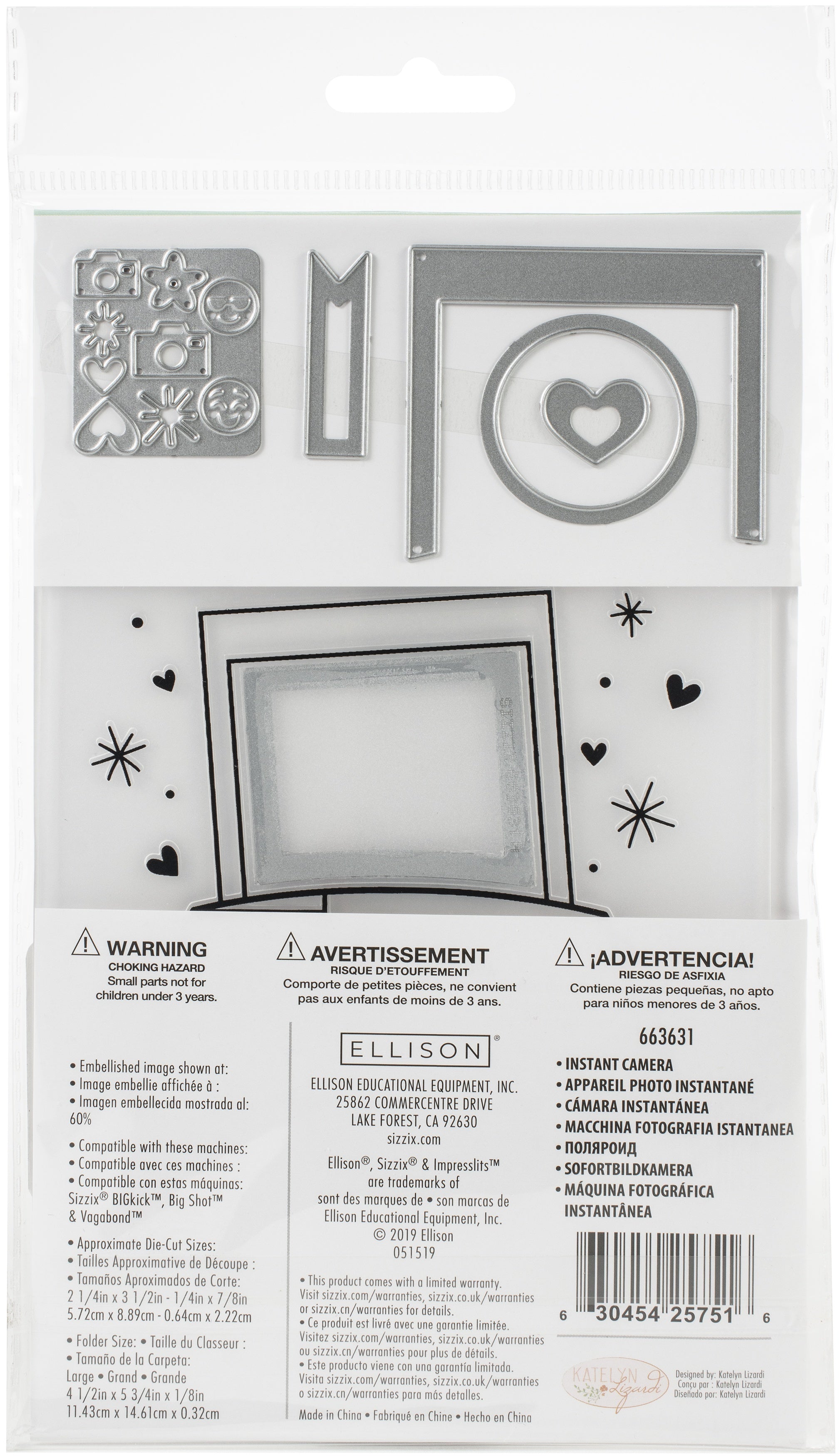 Sizzix Impresslits Embossing Folder By Katelyn Lizardi - Instant Camera