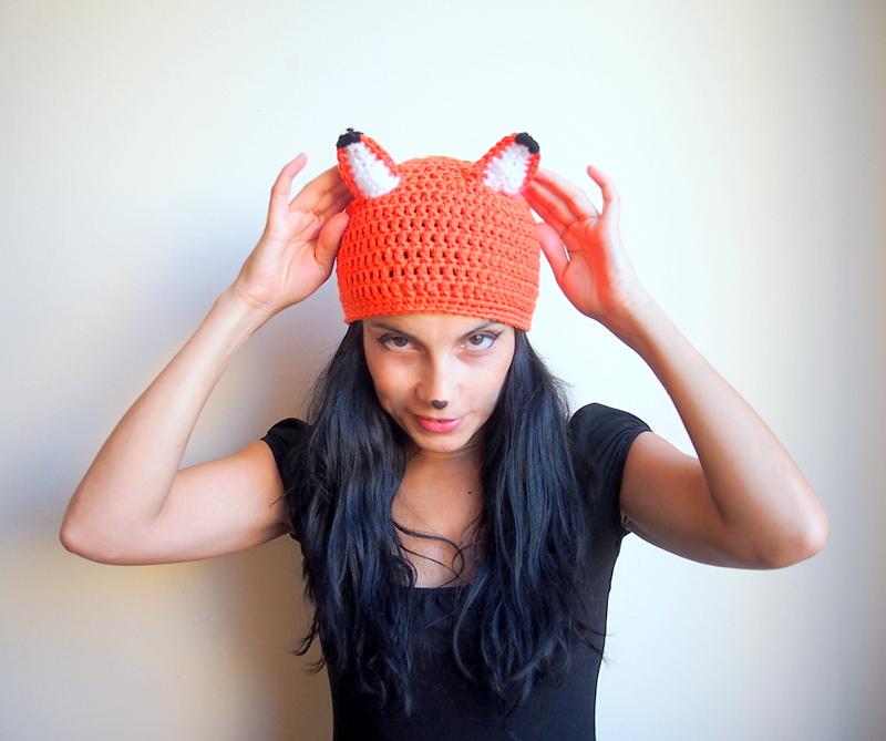 Fox ears hat foxy beanie halloween costume
