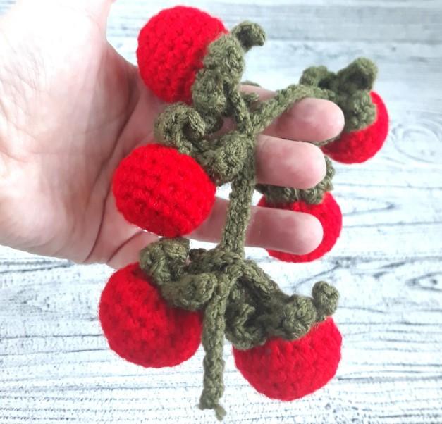 Crochet Cherry Tomato Plant Pattern: Montessori Baby Toy (PDF Pattern)