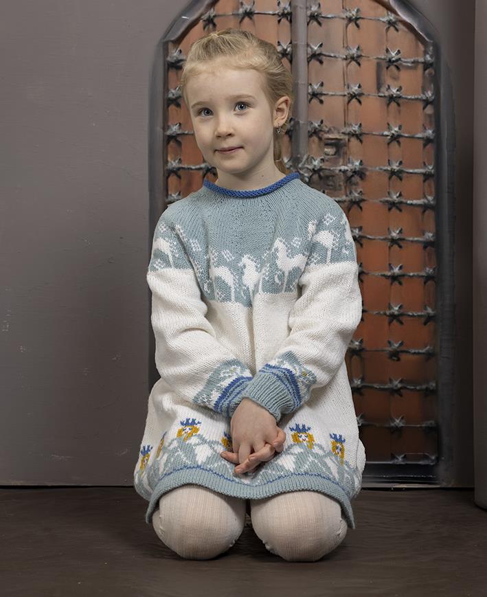 Cassandra Tunic In Blue in Viking Garn Alpaca Storm - Downloadable PDF