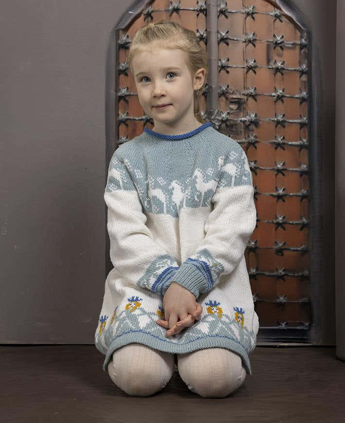 Cassandra Tunic In Blue in Viking Garn Alpaca Storm - Downloadable PDF