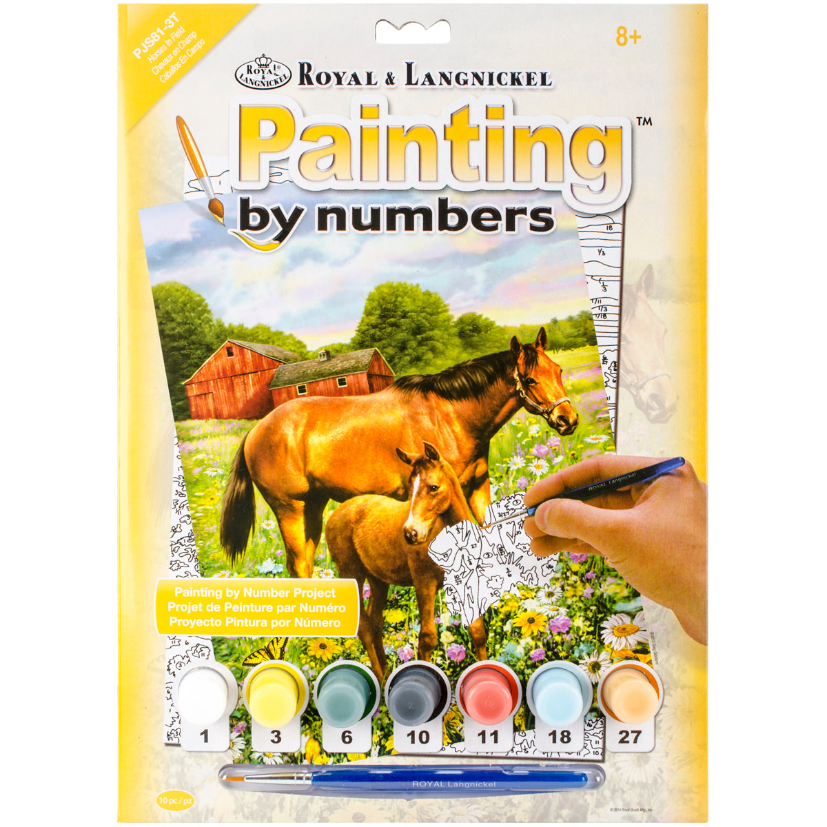 Royal Brush Junior Small Paint By Number Kit 8.75"X11.75" - Horse In Field