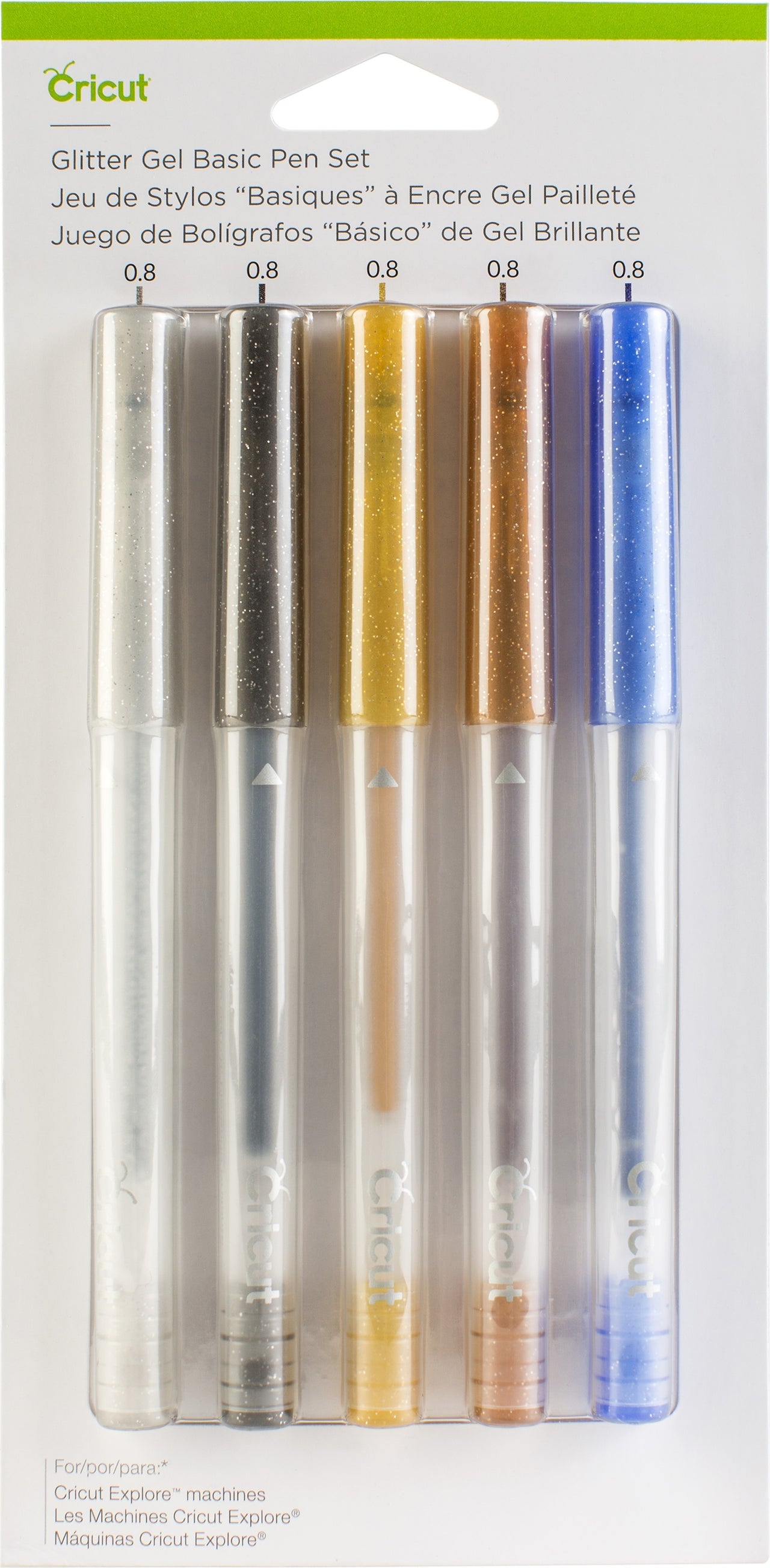 Cricut Glitter Gel Pen Set 5/Pkg - Basics
