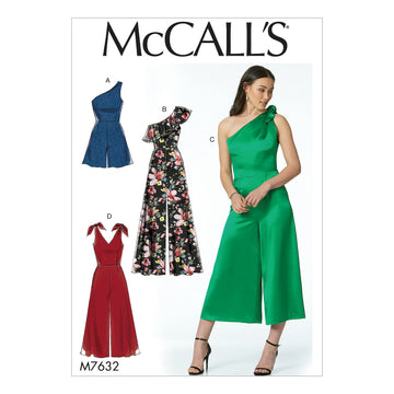 McCall's Misses' Romper and Jumpsuits with Shoulder Options M7632 - Sewing Pattern