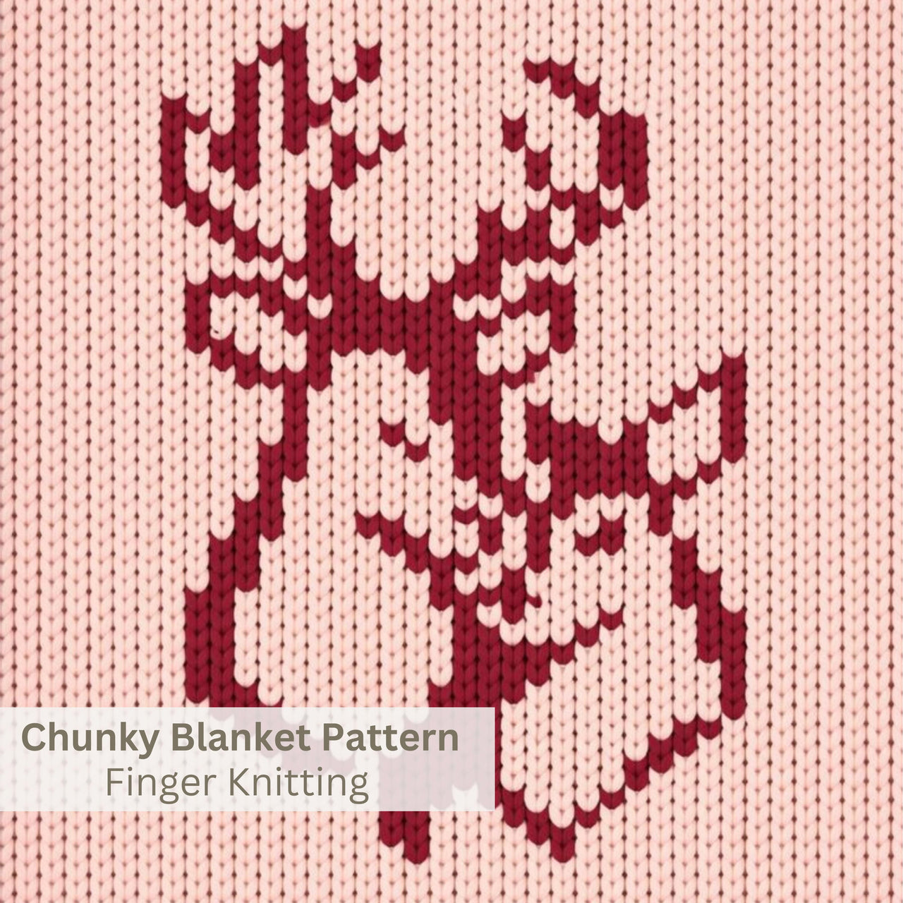 Chunky Deers Blanket Knitting Pattern: Easy DIY Finger Knit (PDF)
