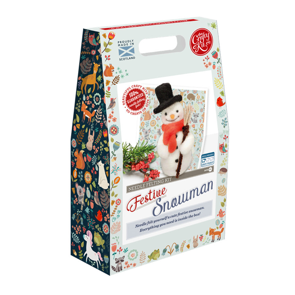 The Crafty Kit Company Jolly Snowman Needle Felting Kit - 140 x 240 x 65mm (box)