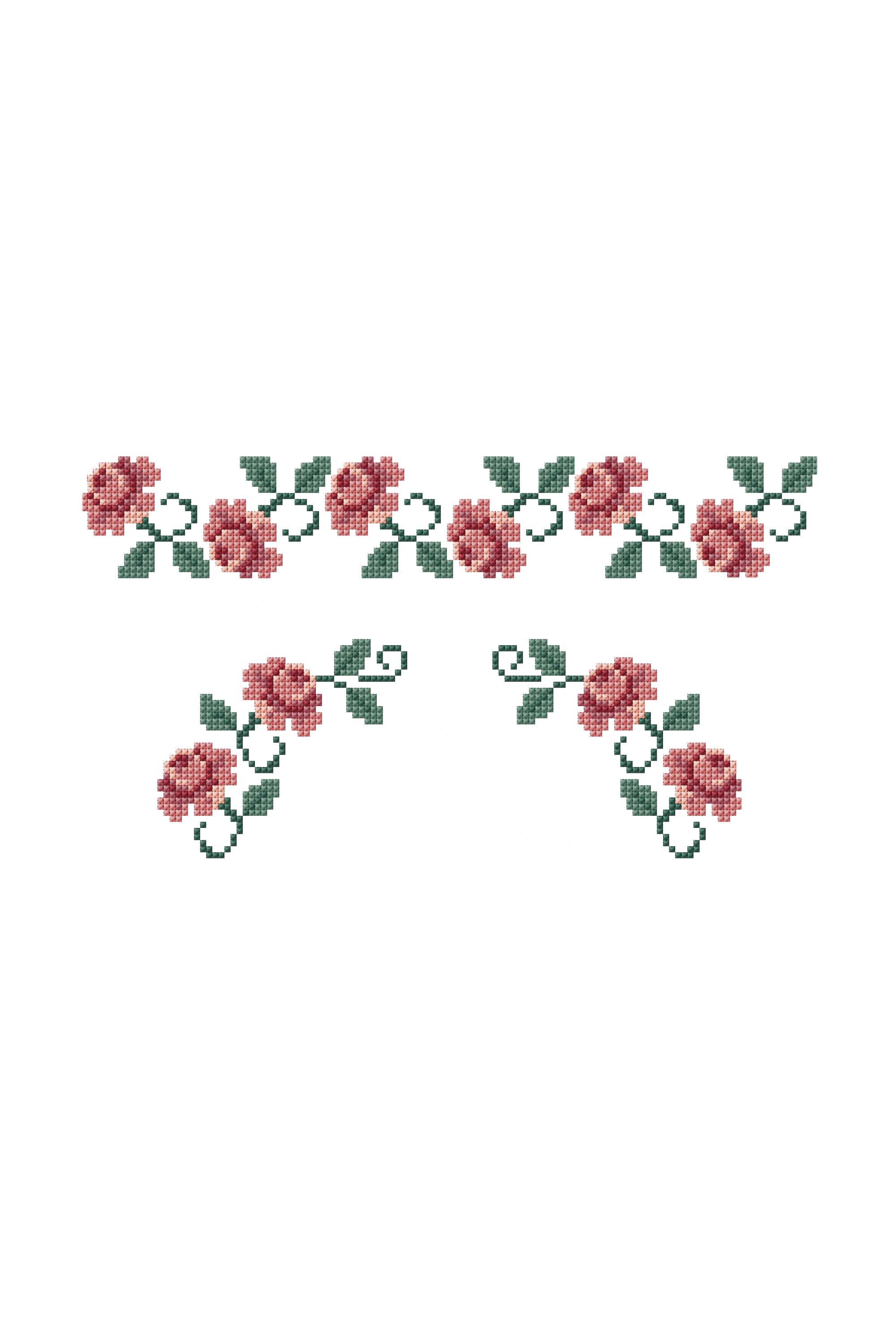 Rose Border in DMC - PAT0166 - Downloadable PDF