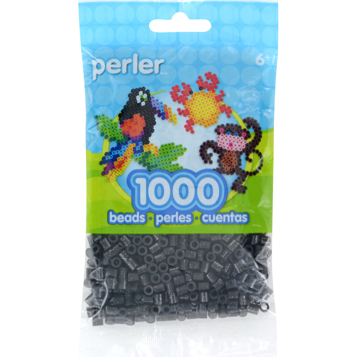 Perler Pearl Beads 1,000/Pkg - Black Glitter
